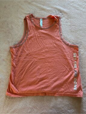 Beachbody Coral Tank Top with White Side Lettering